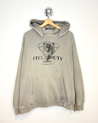 Vintage Cabela’s Field Duty Thrashed & Faded Grey Hoodie