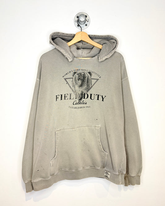 Vintage Cabela’s Field Duty Thrashed & Faded Grey Hoodie