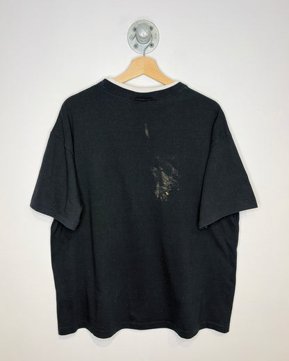 Vintage 90s Pro Sport Double Collared Black Tee Shirt