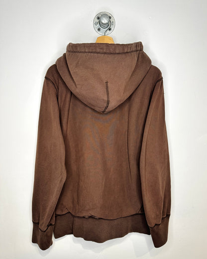 2000s American Eagle Thermal Lined Brown Zip Up Hoodie