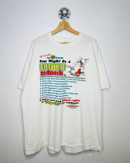 Vintage 1998 “High Tech Redneck” White Tee Shirt