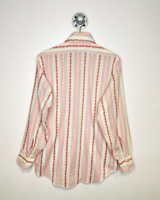 Vintage 70s Sear Perma-Prest White Dress Shirt