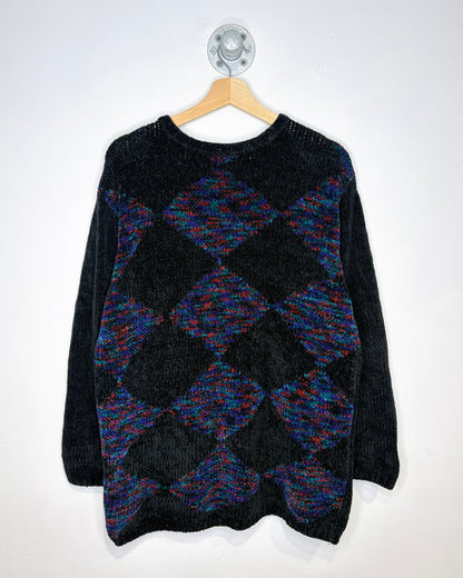 Vintage 90s Milano Black Abstract Sweater