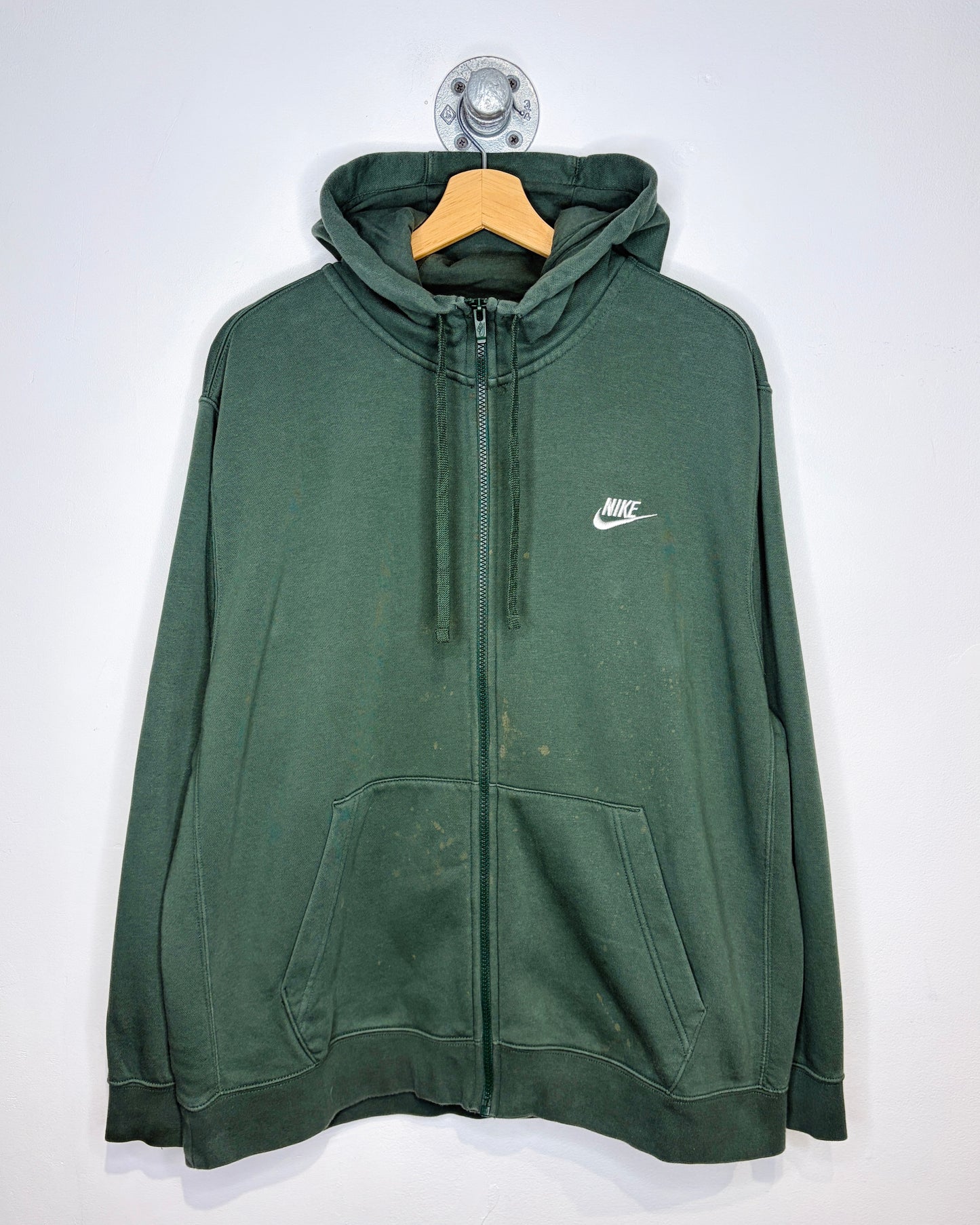 2000s Nike Faded Green Zip Up Hoodie