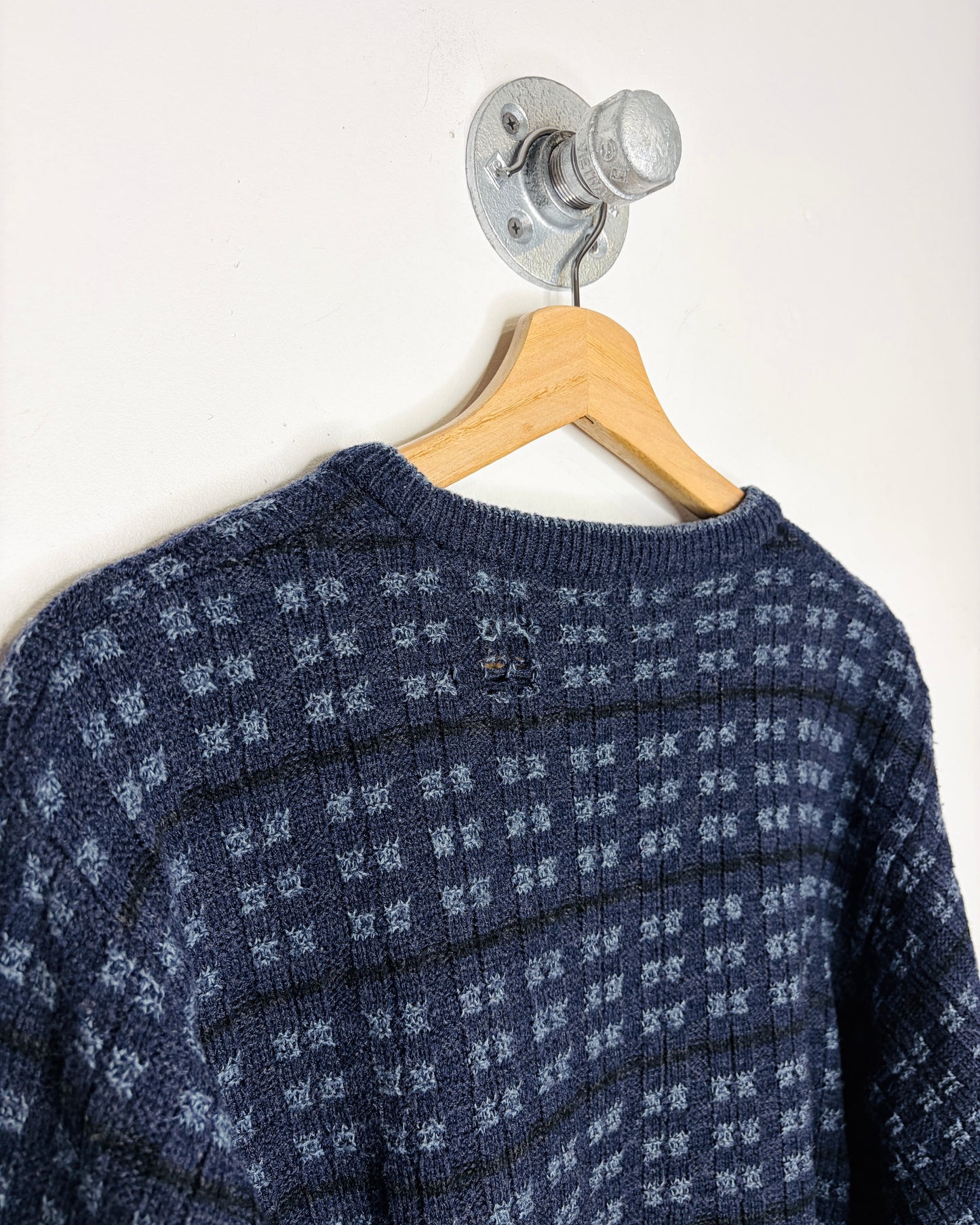 Vintage 90s Jantzen Navy Blue Textured Sweater