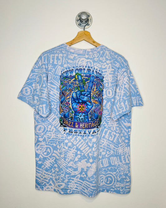 2009 New Orleans Jazz Fest White & Blue Tee Shirt