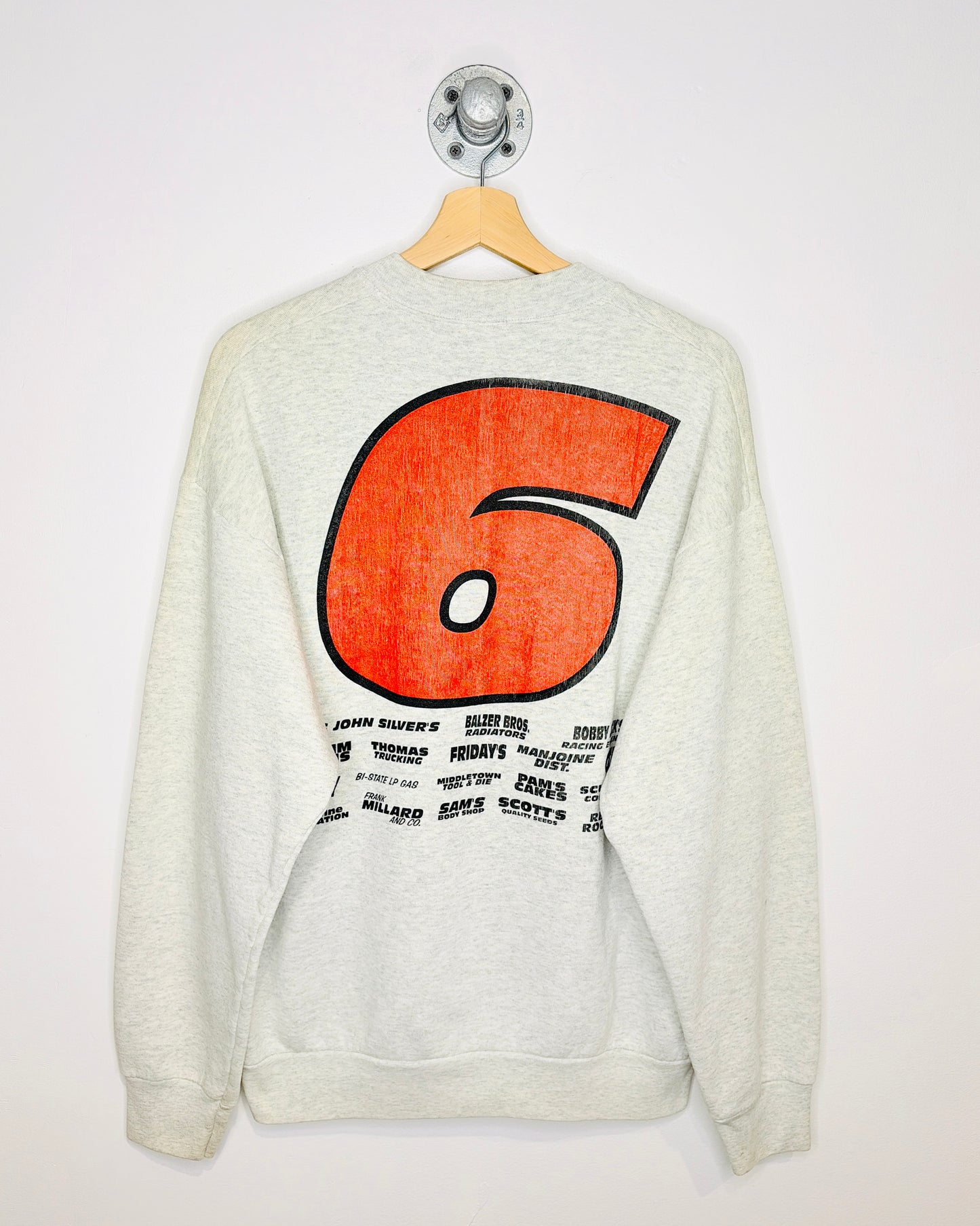 Vintage 90s Wagler Racing Ash Grey Crewneck Sweatshirt
