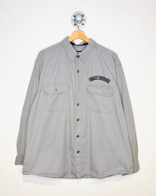 Harley-Davidson Two Pocket Grey Utility Long Sleeve Shirt