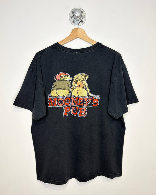 Vintage 2000s Mooney’s Pub Faded Black Tee Shirt