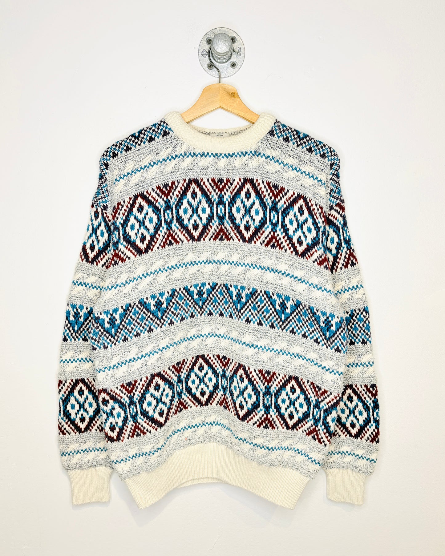 Vintage 90s Van Heusen Patterned Knit Sweater