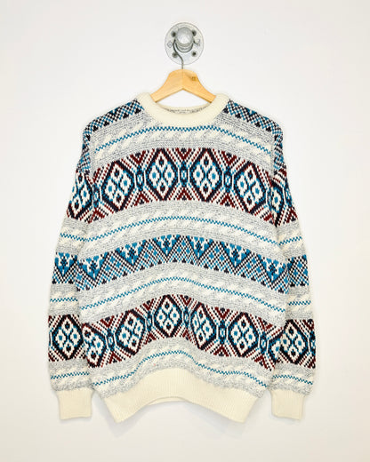 Vintage 90s Van Heusen Patterned Knit Sweater