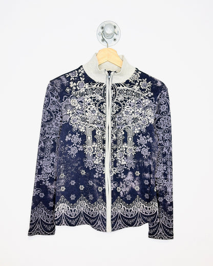 Vintage 90s Y2K Women's Vanilla Sugar AOP Zip Up Sweatshirt