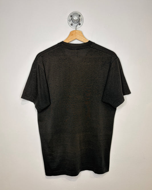 Vintage 90s Rocky Swanson Paper Thin Black Tee Shirt