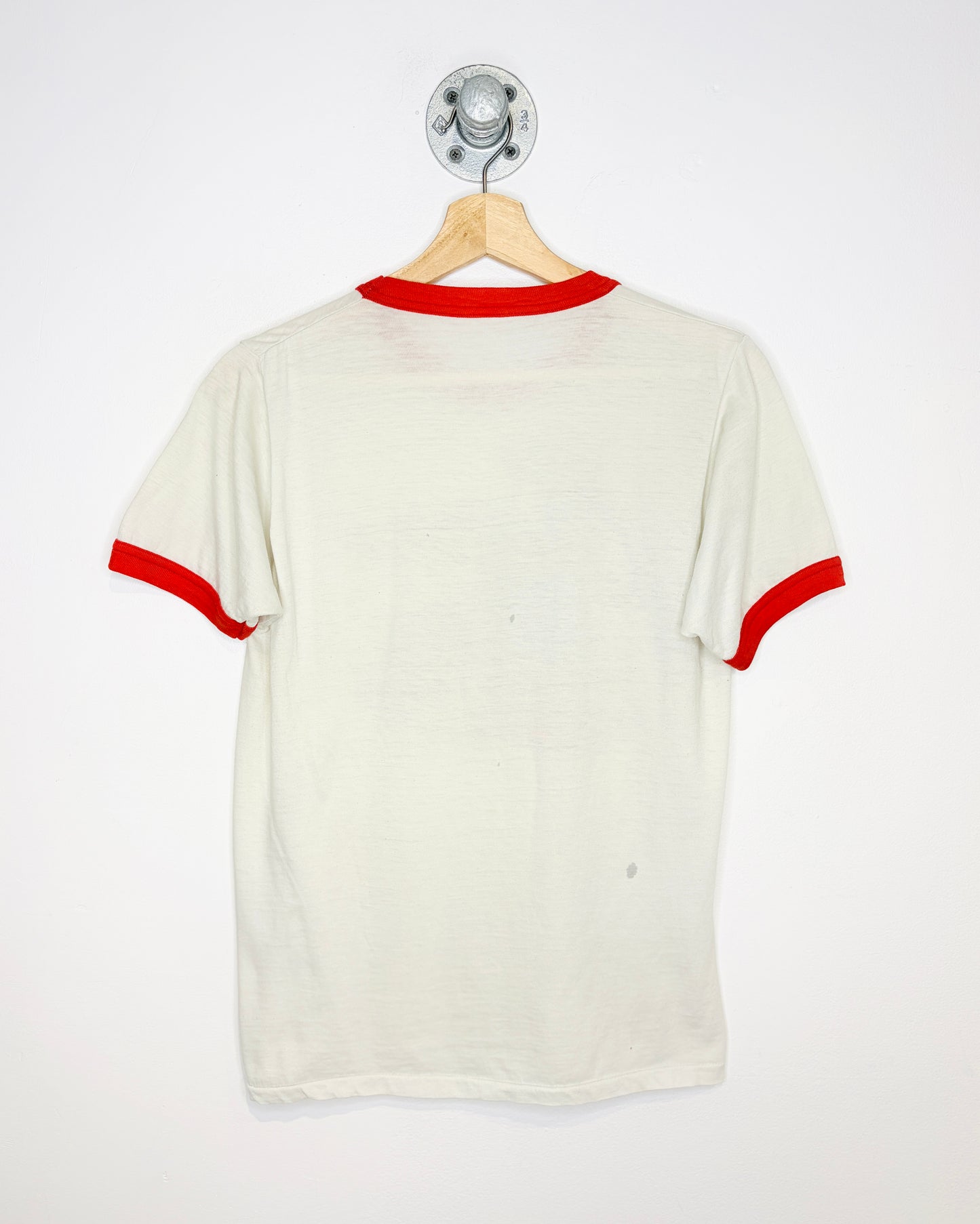 Vintage 1980s A&W Cruise Nite Red Ringer Tee Shirt