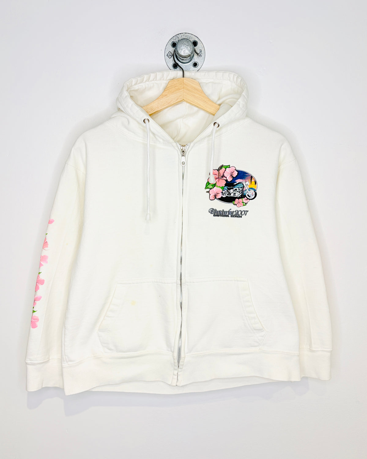 2007 Women’s Biketober Fest Daytona Beach White Zip Up Hoodie