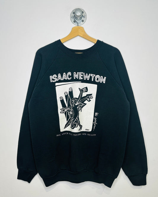 Vintage 1990s Isaac Newton School Performing Arts Program Black Crewneck Sweatshirt