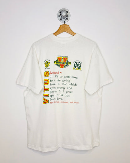 Vintage 90s Vitus Sport Drink University Of Alberta White Tee Shirt