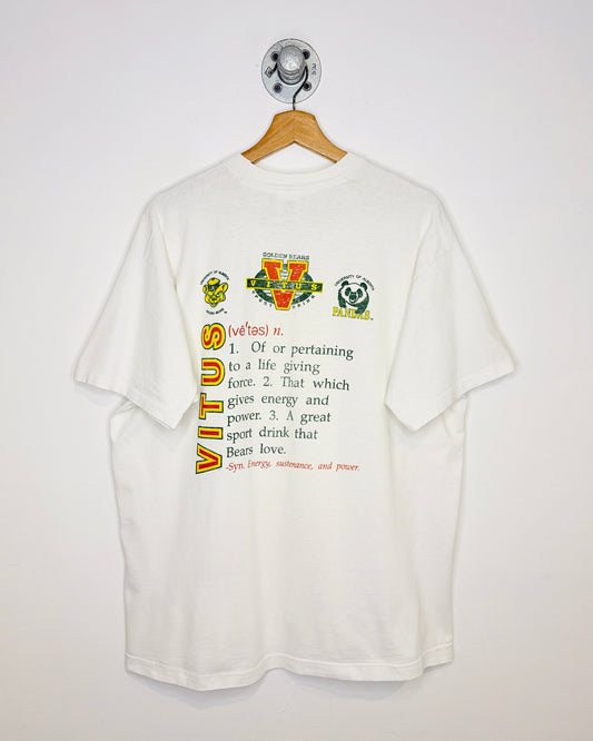 Vintage 90s Vitus Sport Drink University Of Alberta White Tee Shirt