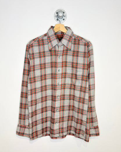 Vintage 70s/80s “National Shirt Shops” Grey & Red Plaid Button Up Shirt