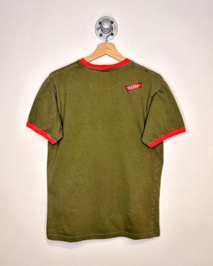 2000s Pilsner Earth Tone Ringer Tee Shirt