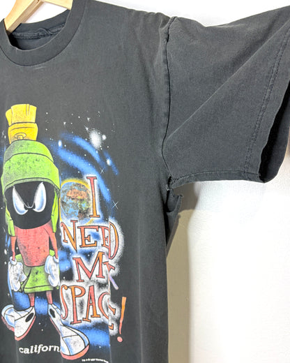 Vintage 1997 Marvin The Martian I Need My Space Faded Black Tee Shirt
