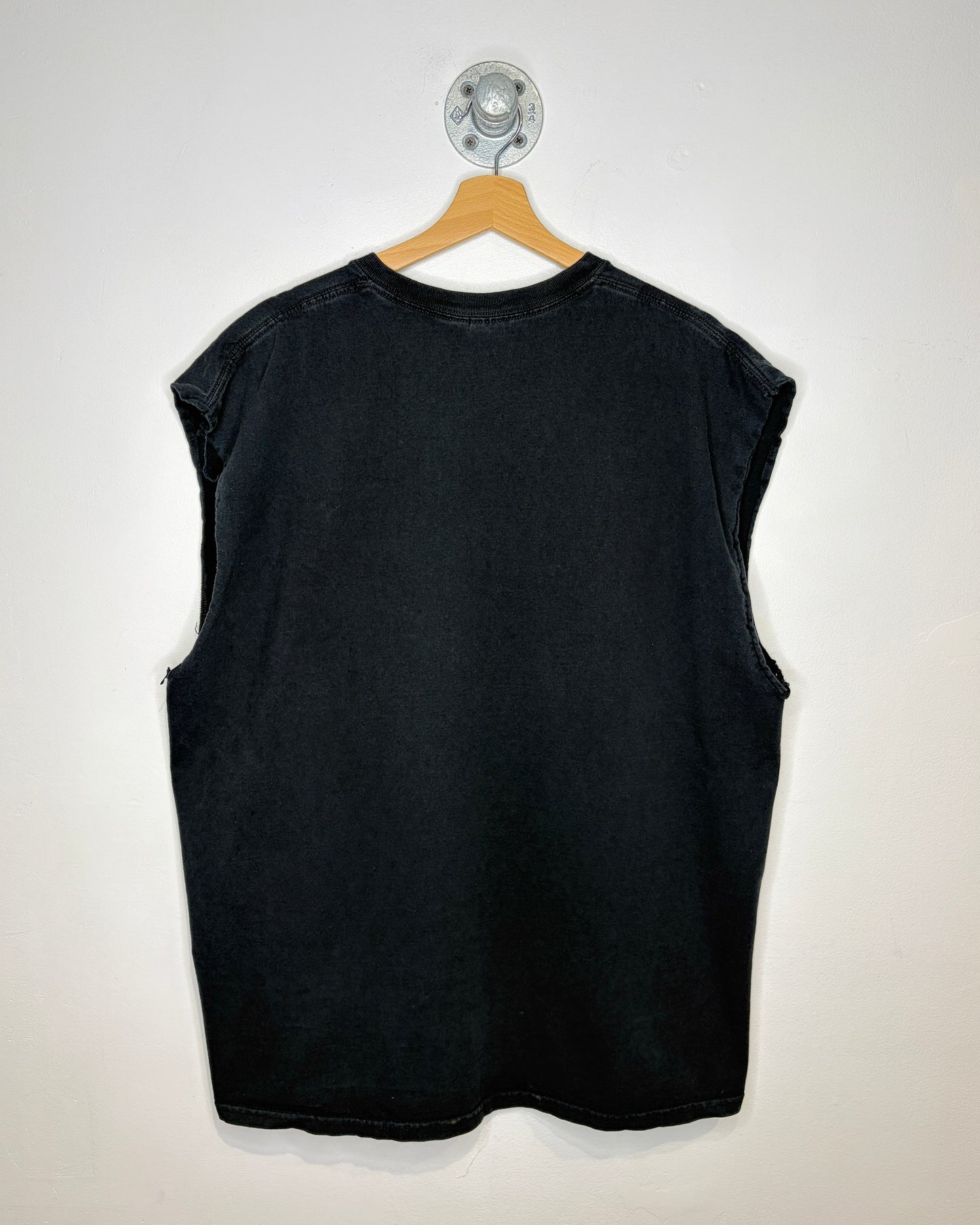 2000s Harley Davidson Whitehorse Black Cut Off Tee Shirt
