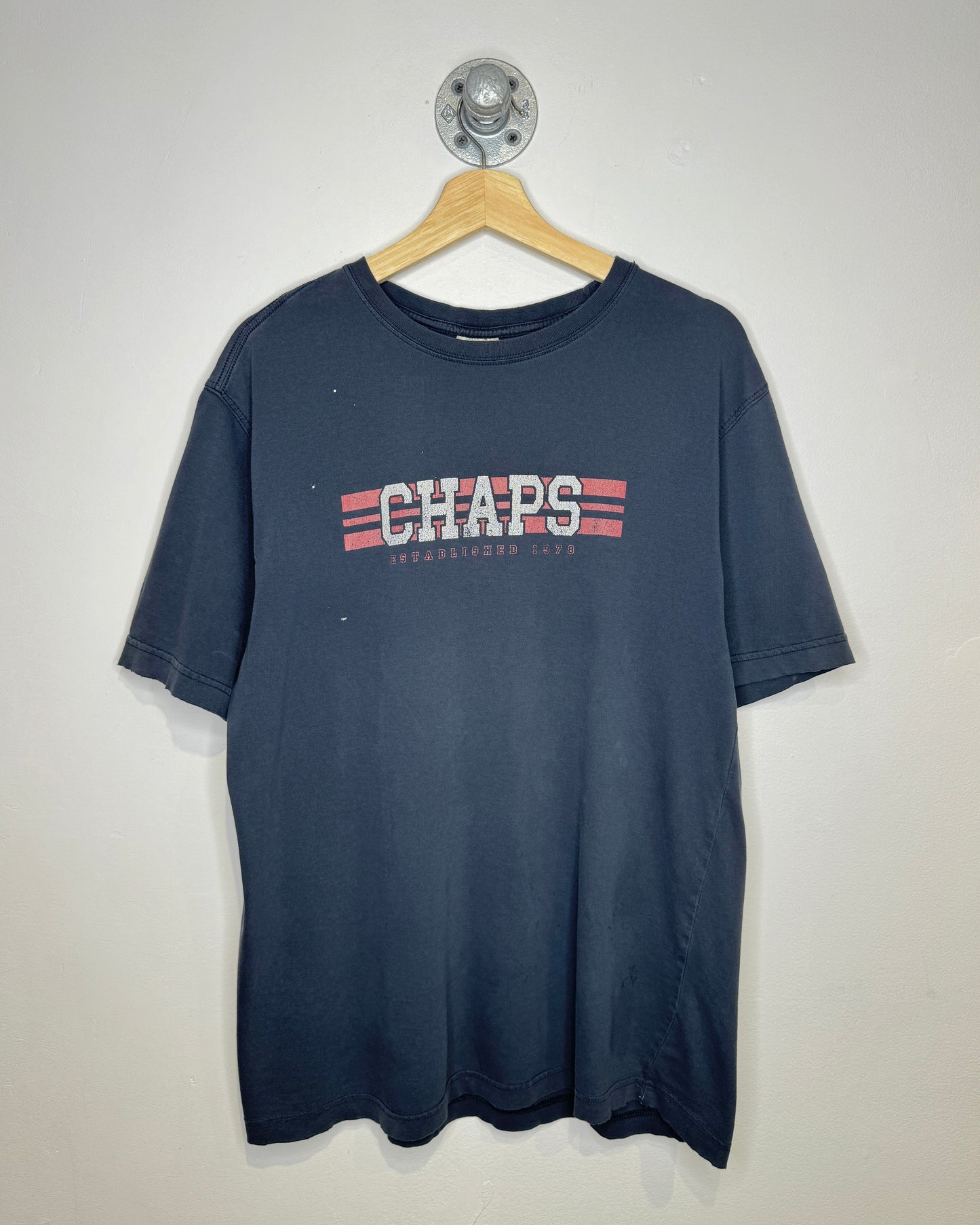 2000s Chaps Ralph Lauren Faded Black Tee Shirt