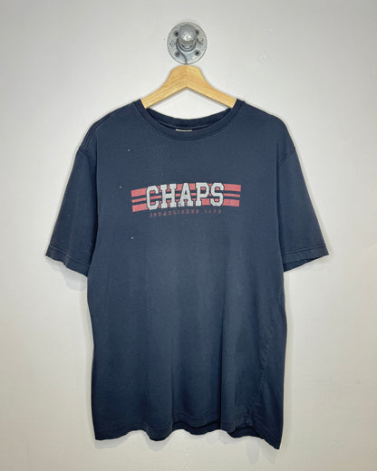 2000s Chaps Ralph Lauren Faded Black Tee Shirt