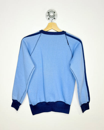 Vintage 70s Gym Master TwoTone Blue Raglan Crewneck Sweatshirt