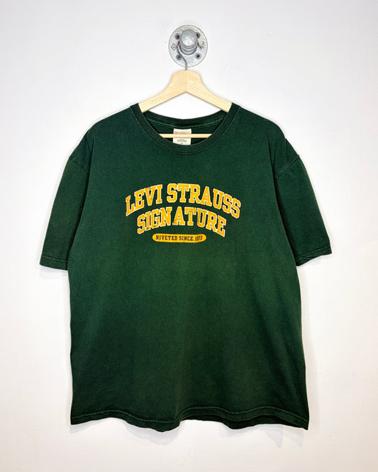 2000s Levi Strauss Signature Green Tee Shirt