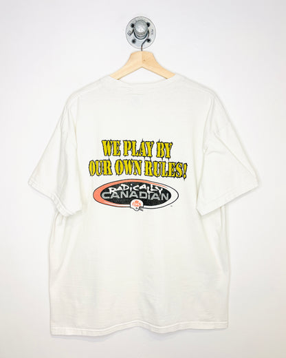 Vintage 90s/00s Calgary Stampeders Radically Canadian White Tee Shirt