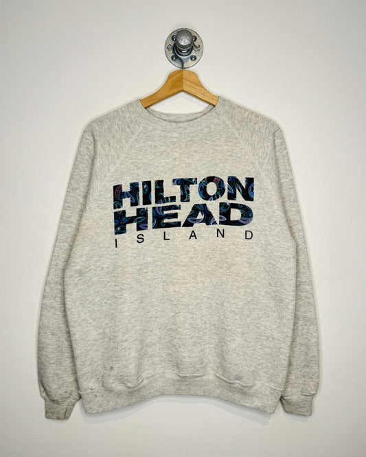 Vintage 90s Hilton Head Island Grey Crewneck Sweatshirt