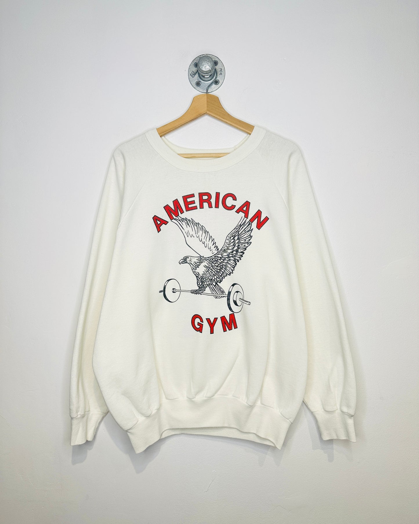 Vintage 1970s American Gym White Crewneck Sweatshirt