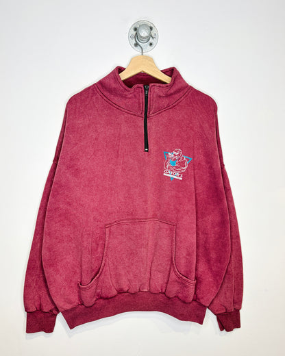 Vintage 80s/90s Gator’s Gym Faded Red 1/4 Zip Sweatshirt