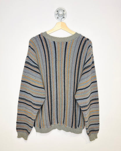 Vintage 90s London Fog Coogi Style Grey Sweater
