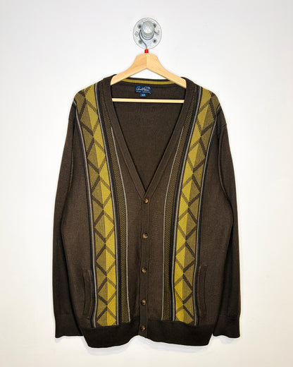 Vintage 1990s Arnold Palmer Brown Golf Cardigan
