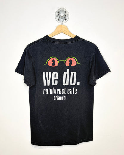 Vintage “Got Frogs?” Rainforest Cafe Faded Black Tee Shirt