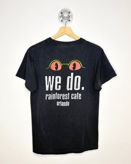 Vintage “Got Frogs?” Rainforest Cafe Faded Black Tee Shirt