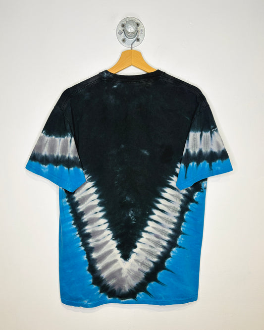 Rush Liquid Blue Tie Dye Faded Black Tee Shirt