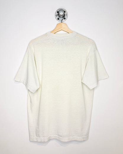 Vintage 90s Computer Problem Solving Chart White Tee Shirt