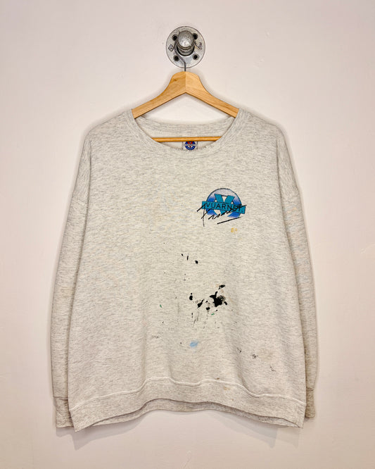 Vintage 90s Vuarnet France Grey Painters Crewneck Sweatshirt