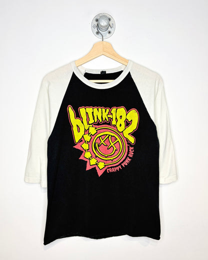 Blink-182 2016 Crappy Punk Rock Tour Raglan Sleeve Baseball Style Tee Shirt