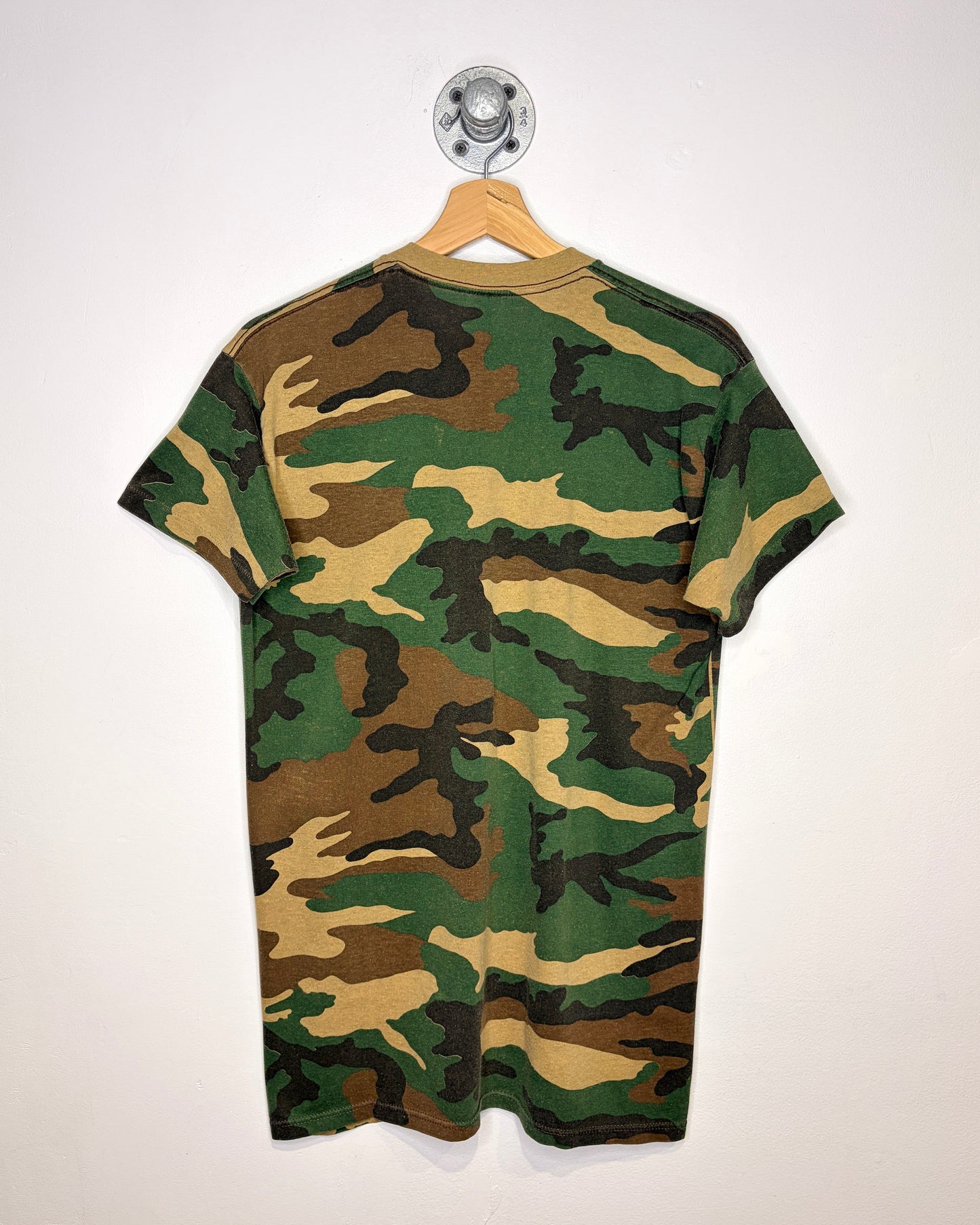 Vintage 70s Woodland Camo Pocket Tee Shirt