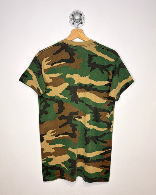 Vintage 70s Woodland Camo Pocket Tee Shirt