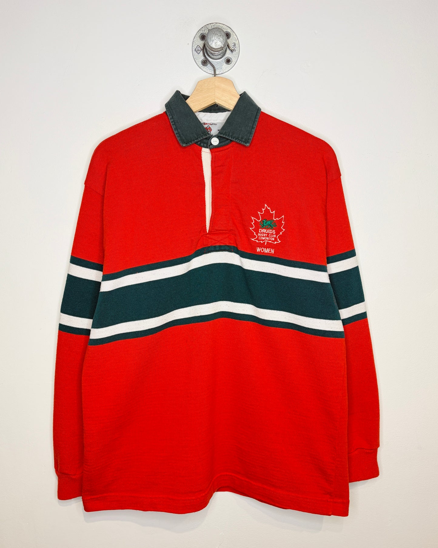 Vintage 90s Druids Edmonton Red & Green Rugby Shirt