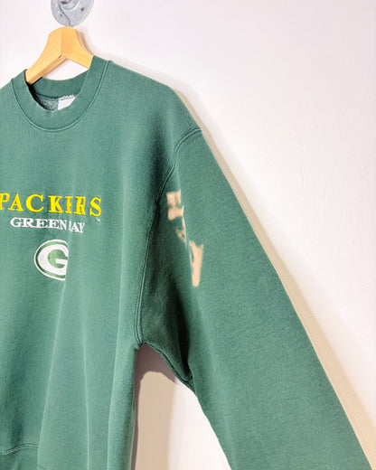Vintage 90s Green Bay Packers Heavyweight Green Crewneck Sweatshirt
