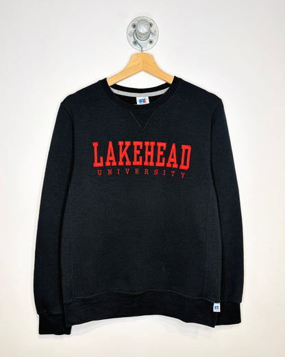 2000s Russell Athletic Lakehead University Black Crewneck Sweatshirt