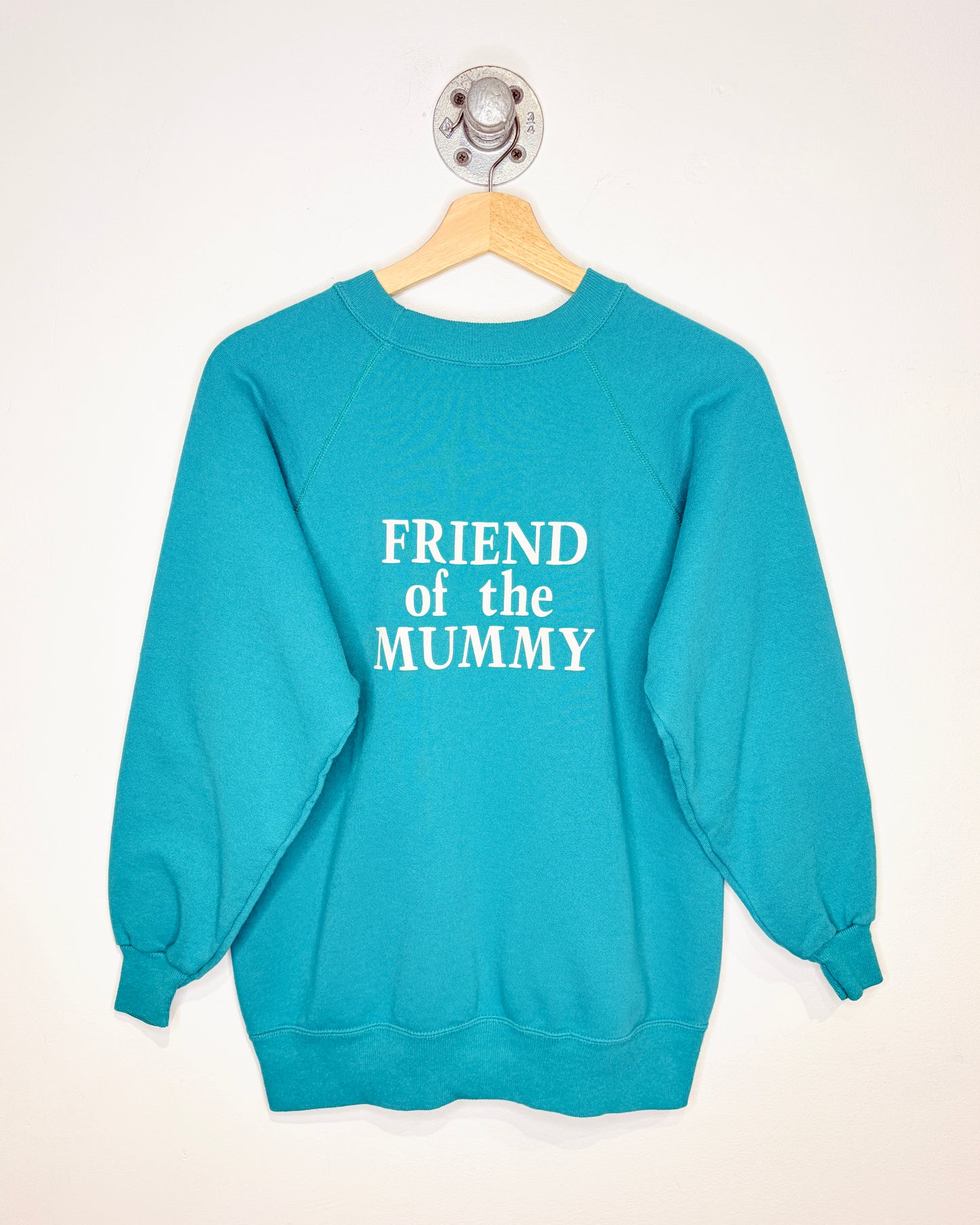 Vintage 90s “The New Museum” Teal Crewneck Sweatshirt