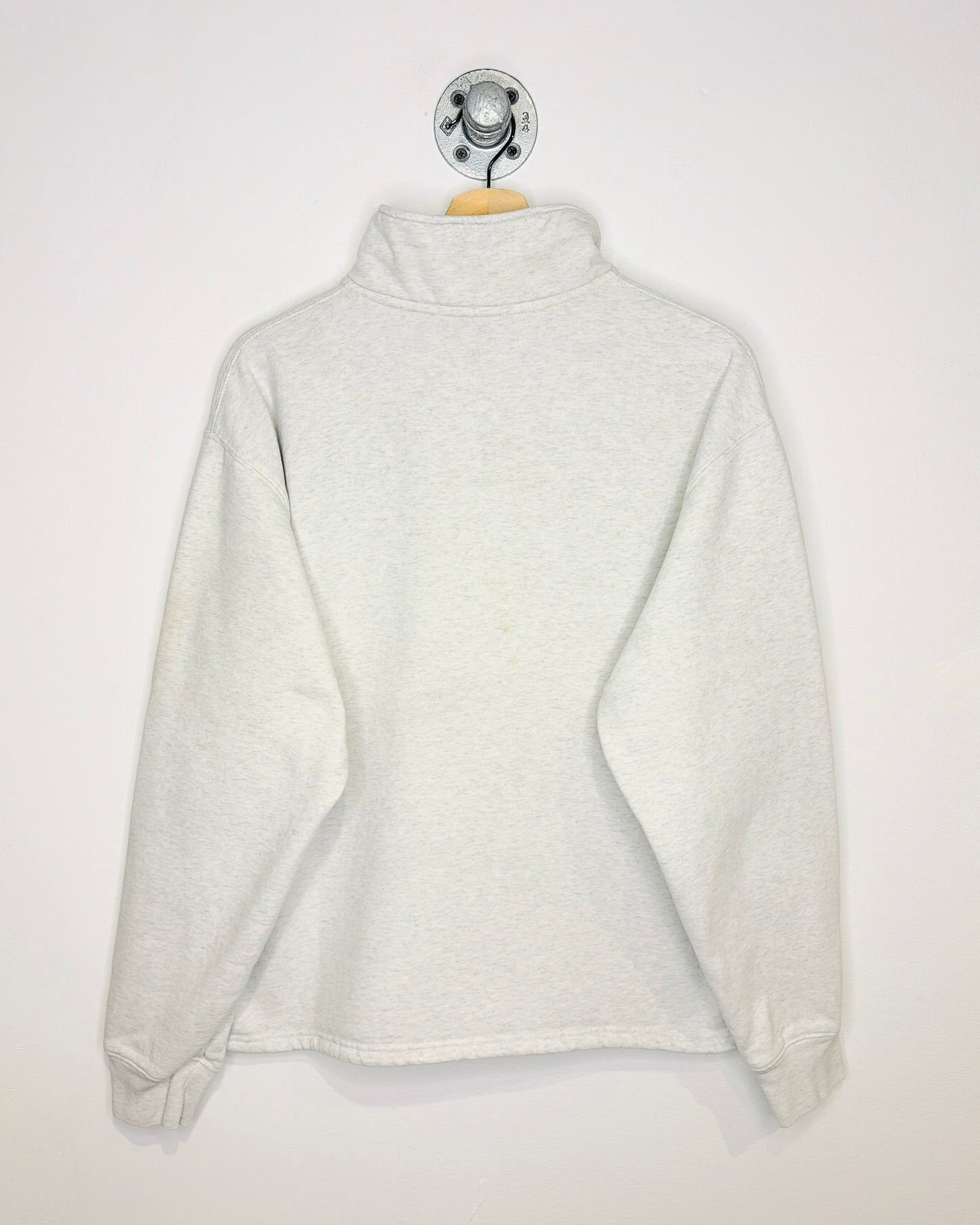 Brandy Melville Heather Grey Quarter Zip Cropped Crewneck Sweatshirt