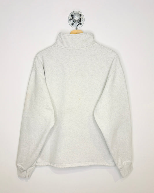 Brandy Melville Heather Grey Quarter Zip Cropped Crewneck Sweatshirt